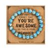Secure Closure Comfort Fit Mixed Material Handmade Bracelet with Accompanying Sentiment Card