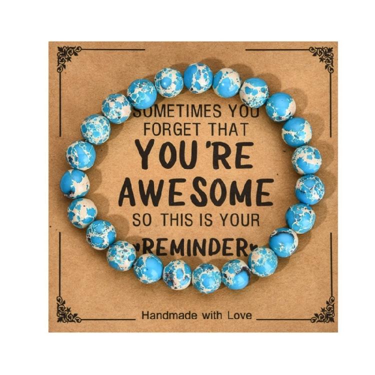 Secure Closure Comfort Fit Mixed Material Handmade Bracelet with Accompanying Sentiment Card