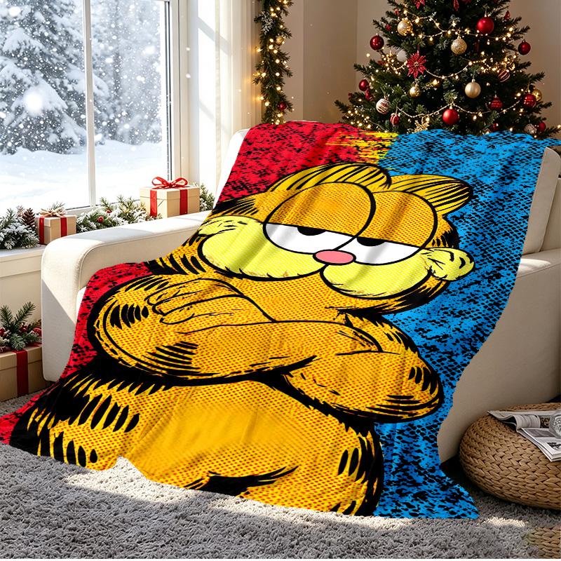 Garfield Pattern Blanket for Home Decoration, Bed, Sofa, Car Travel, Camping, Suitable for All Seasons, Birthday Christmas Gift