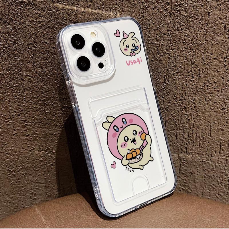 Card Slot Holder Silicone Wallet Pocket Case For Xiaomi Redmi Note 12 13 Reno 12F 13F 14F Samsung S23 S24 S25 Infinix Note 30 Cover Clear Phone Bumper