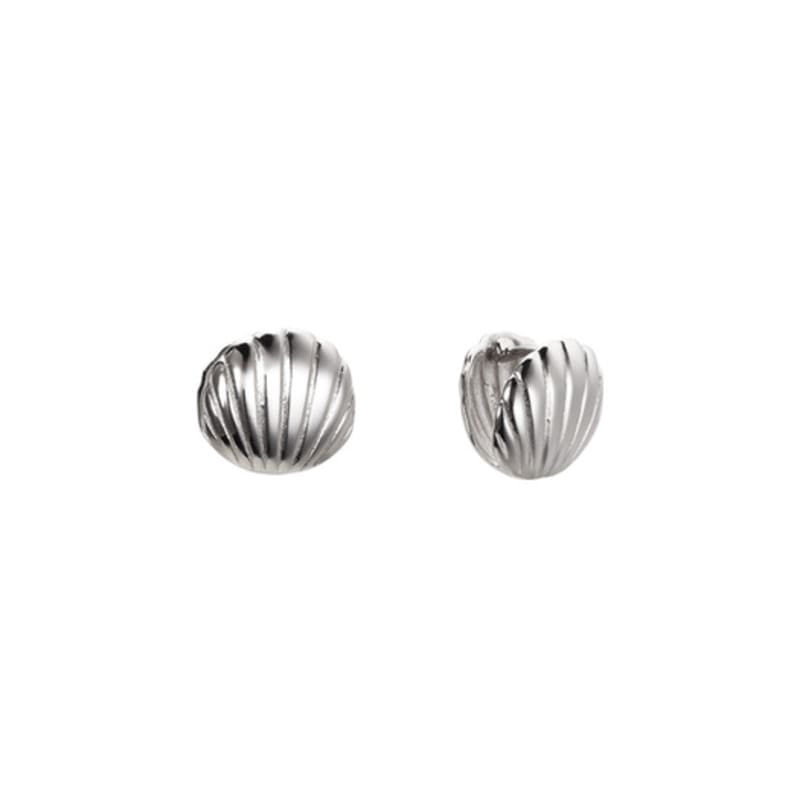 Tirr Lirr Tizen Maximize Shell Silver-White Earrings TEDSVW14033M