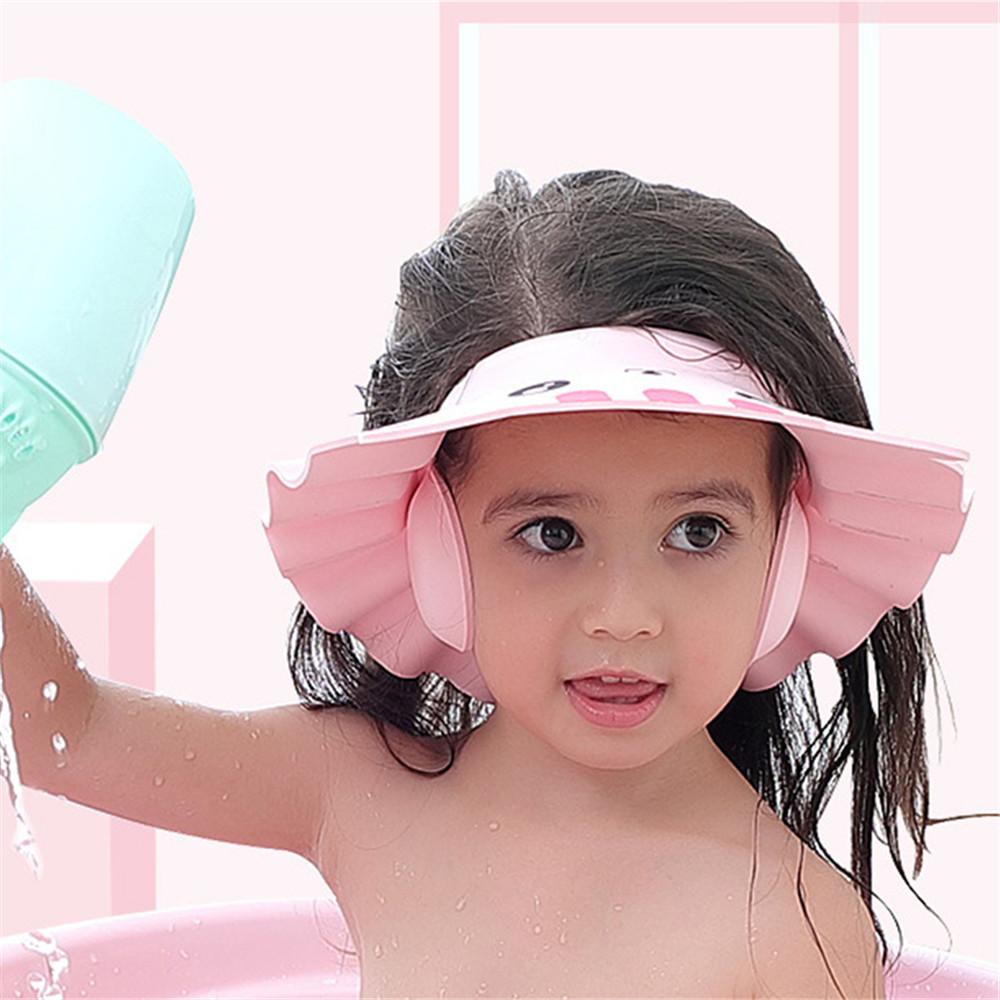 Waterproof Adjustable Ear Protection Bath Head Cover Shampoo Shield Hair Wash Hat Baby Shower Cap