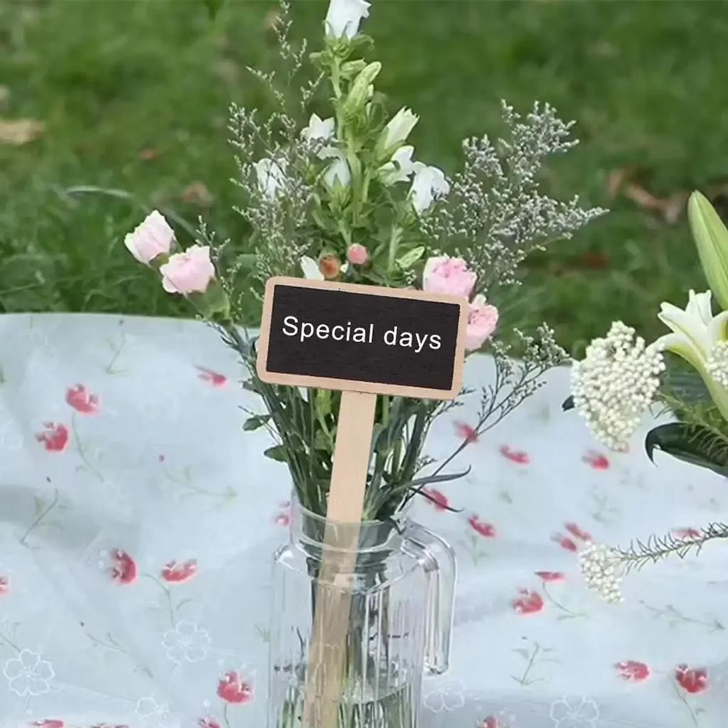 10 Pieces Plant Wood Label Flower Herb Pot Blackboard Vegetable Labels Decor Gardening for Garden Courtyard Balcony