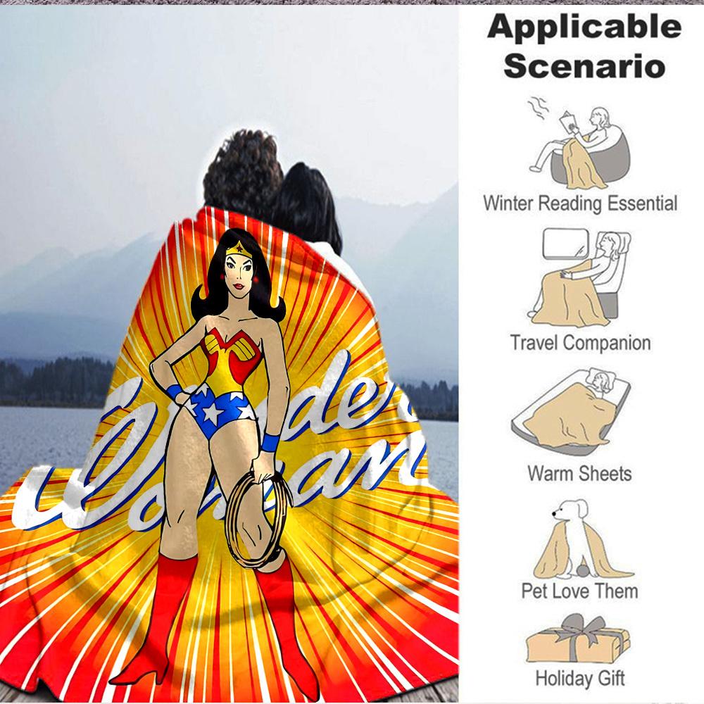 1pc Wonder Woman Flannel Throw Blanket Soft, Warm & Cozy for Couch, Bed, Office, and Travel Versatile All Season Gift, Christmas present
