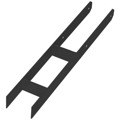 H Column Base for Embedding Bracket Anchor Black Galvanized Steel 90