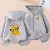 Kids Cardigan Hoodie Zipper Style Sweatshirt Girl Boy 3-12Y Leisure Fashion Long Sleeves Coat Clothes Anime Film Print Loose Top