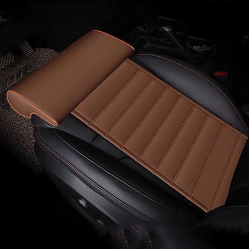 Leather Car Seat Extender Cushion,Car Leg Extender Leg Support Pillow Universal Car Seat Leg Pad,Comfortable Leg Rest Extended Cushion Mat for Car коричневый
