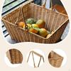 Imitation Rattan Kitchen Tote Basket Multifunctional with Foldable Handle for Dining Table