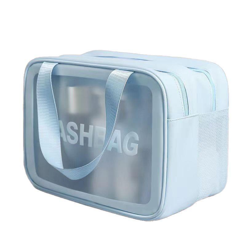 Waterproof Toiletry Bag: Women's Large Capacity Makeup & Cosmetics Travel Bag, Wet/Dry Separation, Portable Handheld Design.