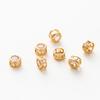 2/4/6Pcs 18K Gold Plated Rhinestone Round Beads Brass Metal Cubic Zirconia Spacer Beads DIY Jewelry Making Accessories