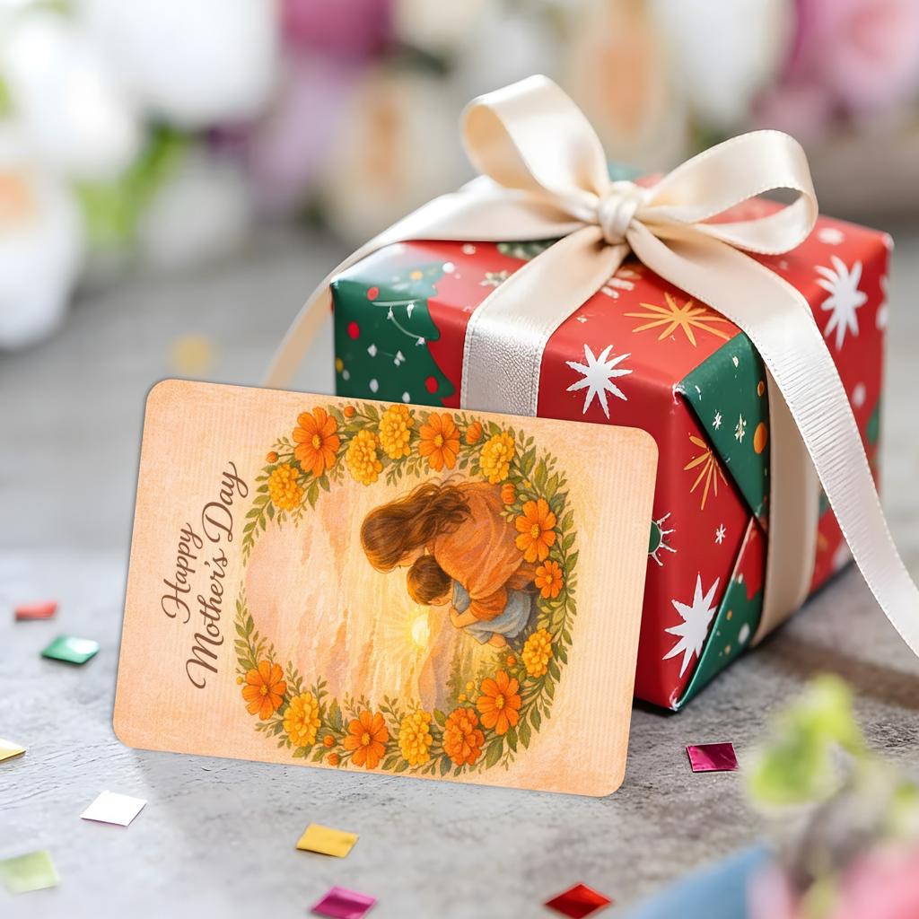 Floral Illustration Note Cards Hd Printing Mother'S Day Greeting Cards Watercolor Greeting Cards Mini For Gift Baskets Mother'S
