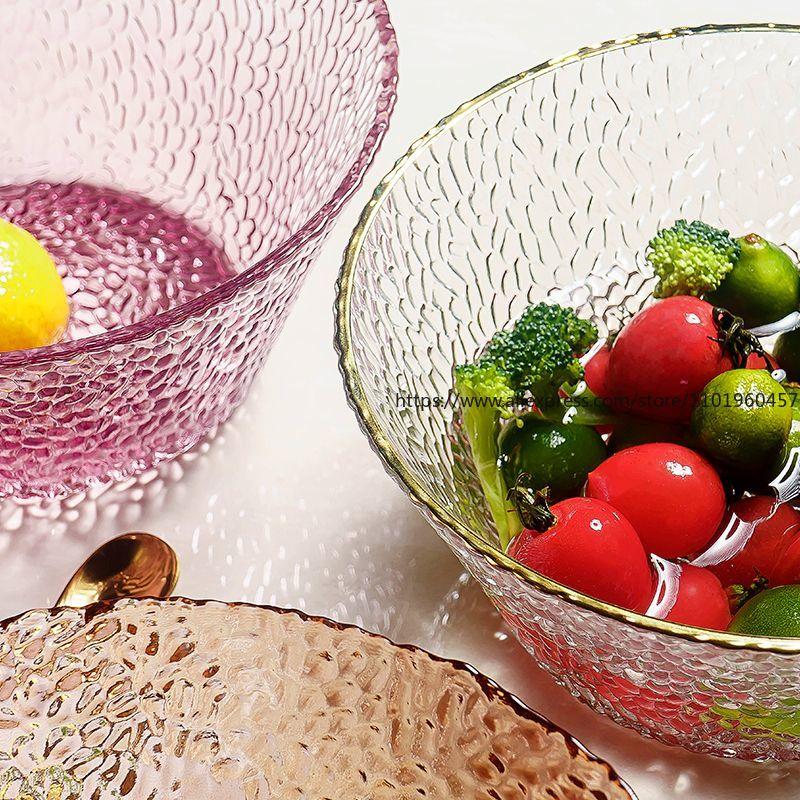 Unique Japanese-Inspired Glass Salad Bowl Perfect for Home Salad Serving Glass Bowls