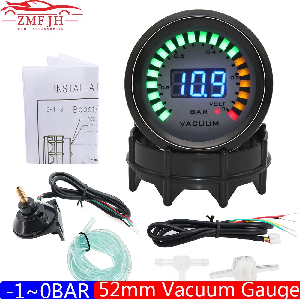 Digital 52MM Auto Car Gauge Turbo Boost BAR PSI Water Temp Oil Temperature Air Fuel Ratio Vacuum VOLT Tachometer Oil Press 12V