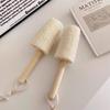Retro Solid Wood Handle Luffa Dish Brush, Non-Stick Oil Washing, Long Handle for Cups & Pots