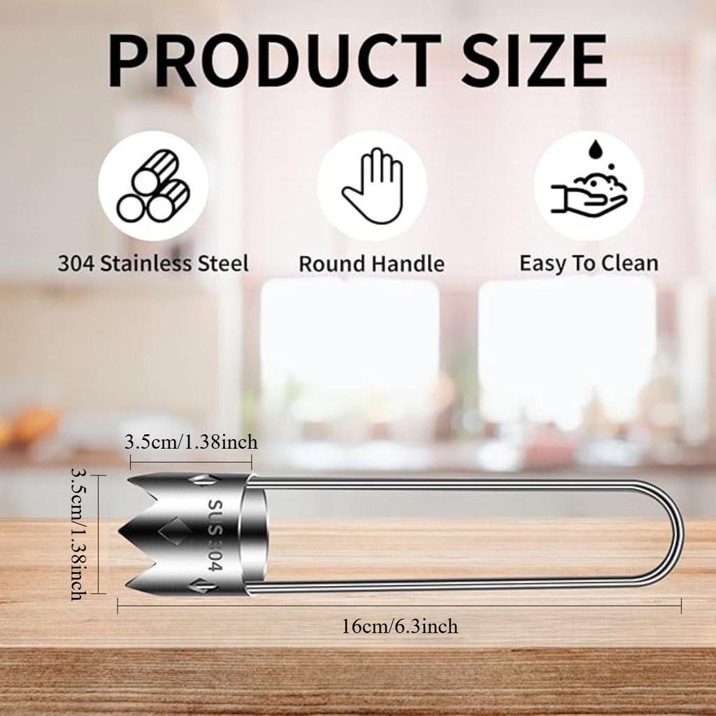 Pfefferentkerner, Apfelentkerner, Edelstahl, Silber, für Obst und Gemüse, 2 Stück