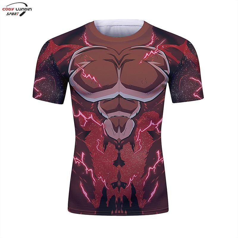 Mens Slim Fit Short Sleeve T-Shirt With 3D Print Quick-Dry Athletic Top Running Casual Sport