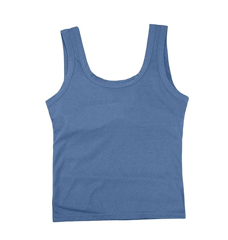 Women’s Sleeveless Ribbed Knit Tank Top Round Neck Fitted Basic Casual Stretchy Soft Undershirt for Summer Daily Wear