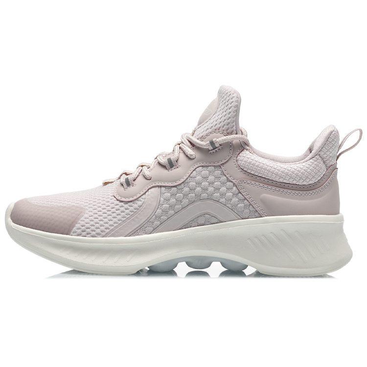 Li Ning Fashion Rebound Breathable Lightweight Slip Resistant Low Top Running Shoes Women's Light Purple AREQ022-2