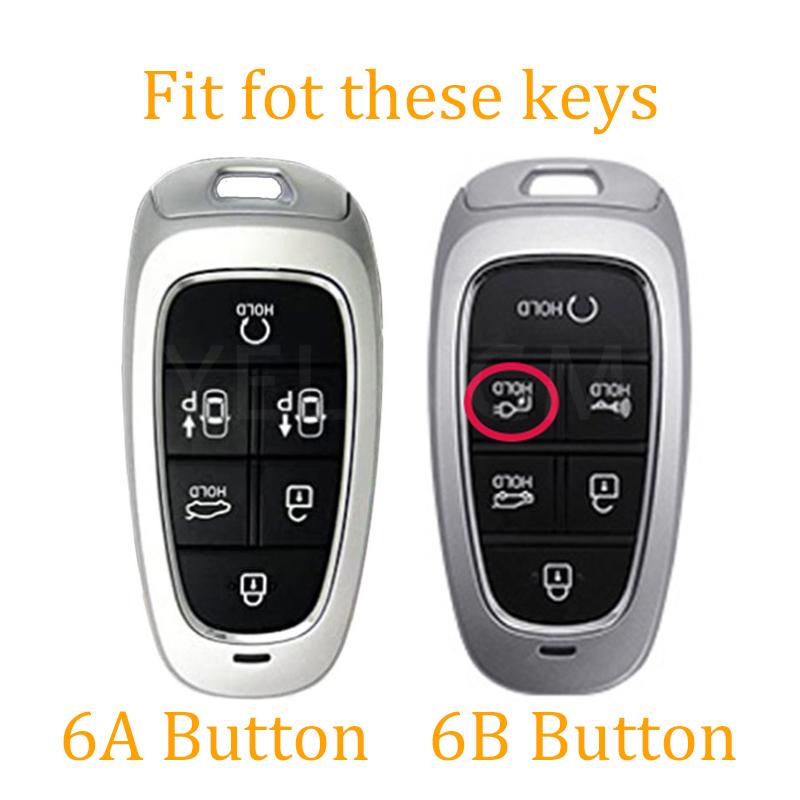 Soft Tpu Car Key Fob Protector Skin Case Cover For Hyundai Sonata Tucson Santa Fe Hybrid Nx4   Remote 6 Buttons Keychain