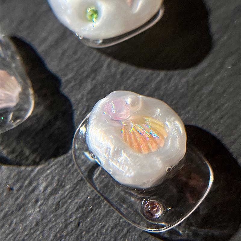3D Colorful Shell Nail Sticker Starfish Ocean Elements Nail Decoration Summer Beach Ocean Nail Art Stickers Manicure Decals Diy