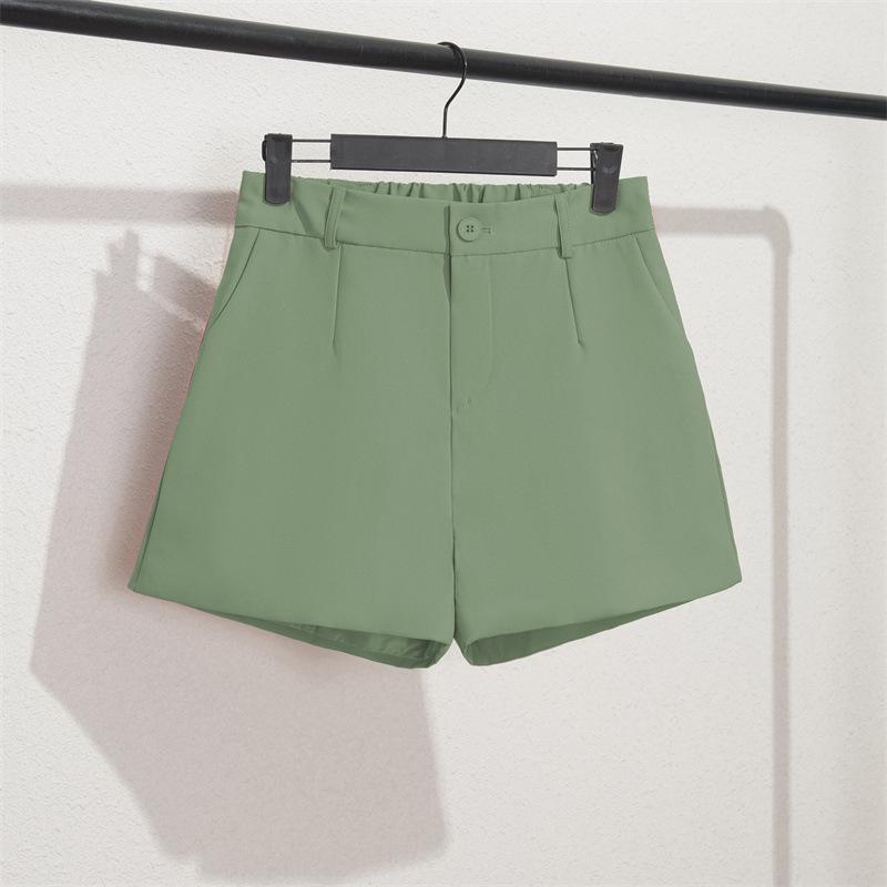 Women's High-Waisted Black A-Line Wide-Leg Slimming Shorts - Spring 2022 Korean Style