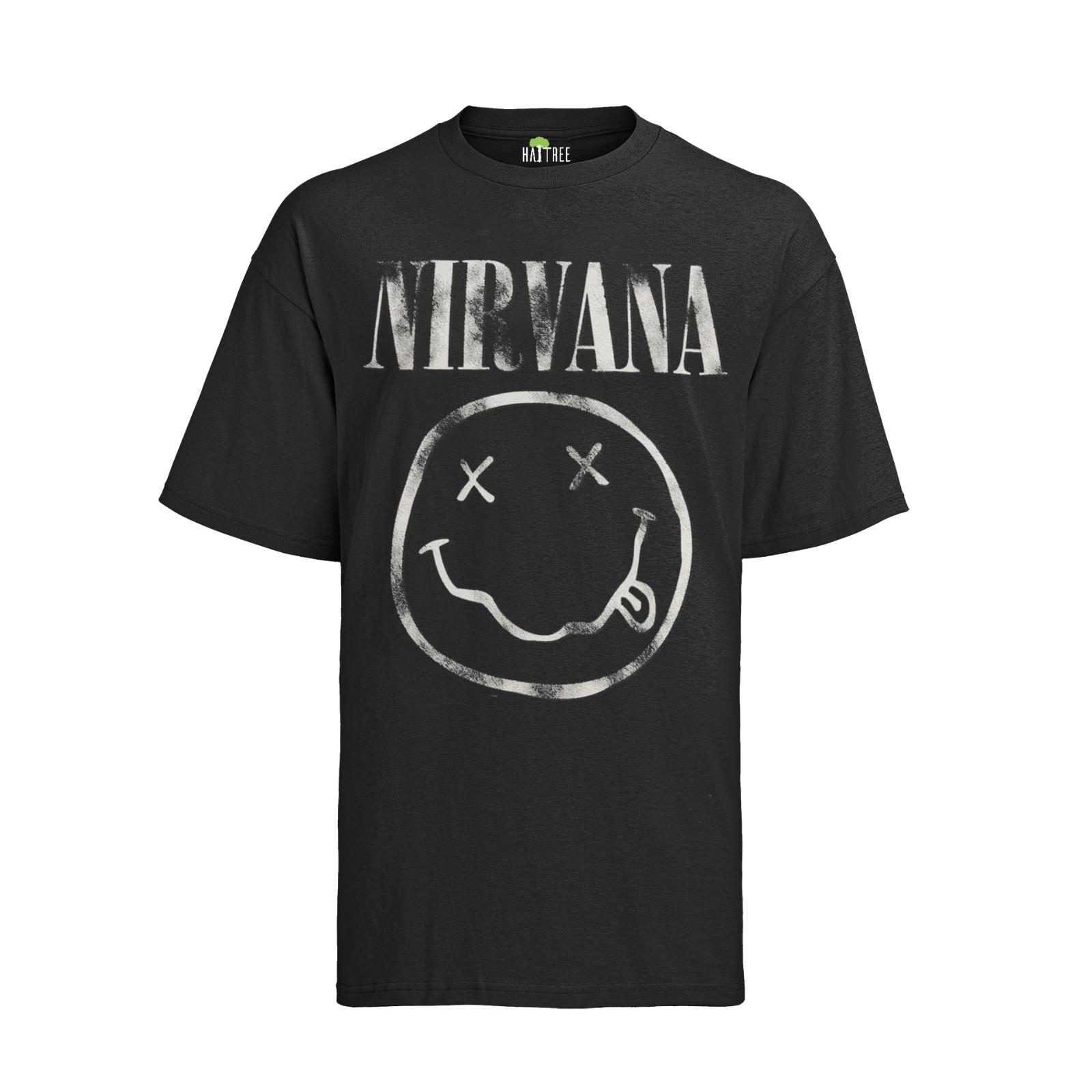 

Retro Nirvana Smiley Bands Musik Rock Grunge Kurt 80s Herren Bio T-Shirt Mens Womens Tees Top 3XL