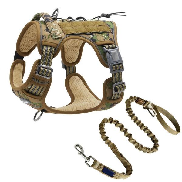 

Шлейка для собак с веревкой, шлейка для собак в стиле милитари для крупных собак с ручкой и моллом, шлейка для легкого управления, жилет для собак, тренировочная прогулка XL