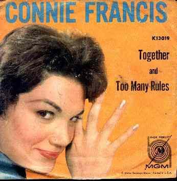 

7inch Record CONNIE FRANCIS Together Too Many Rules K13019 MGM Records 1961 US Rock Used