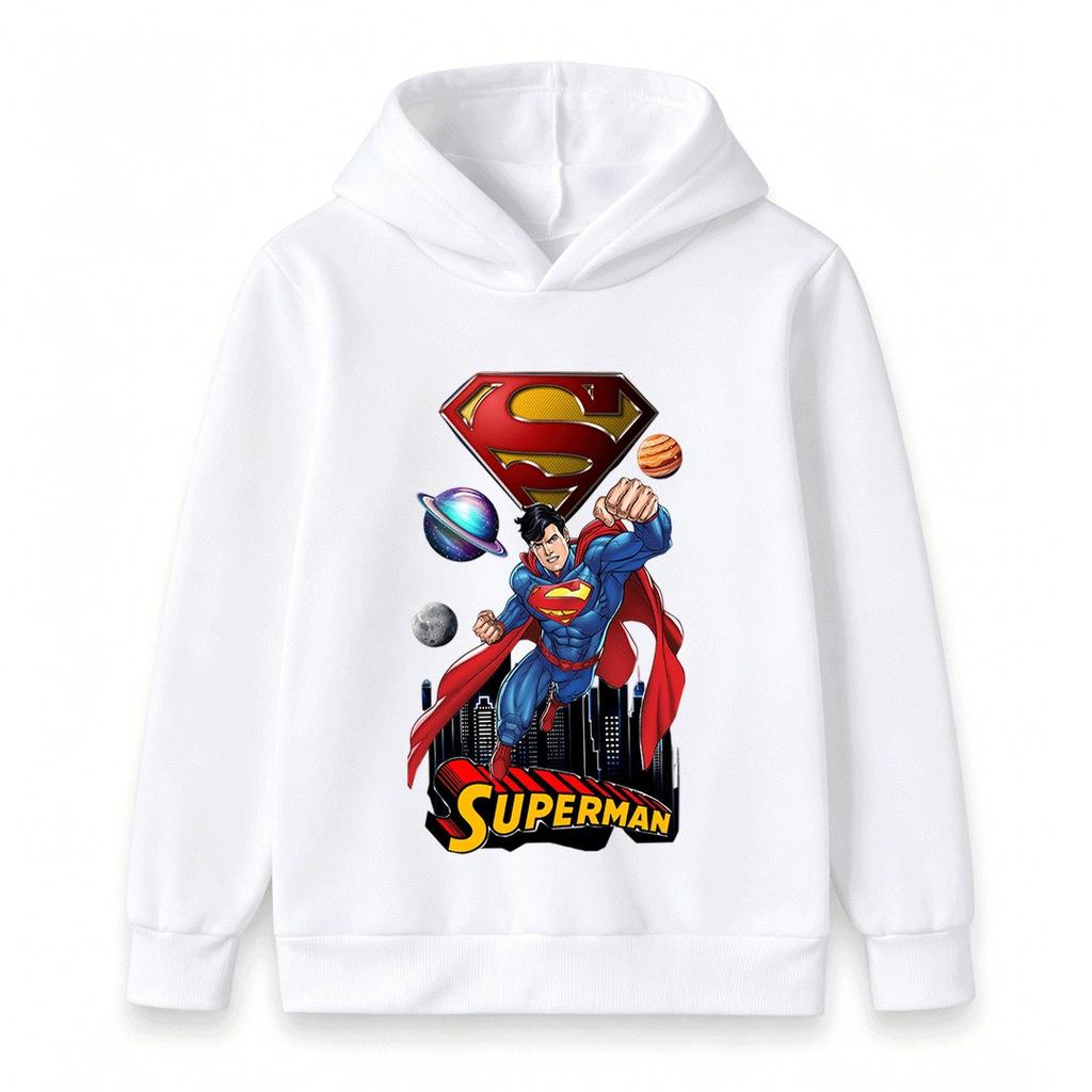 Kids Boys Girls Long Sleeve Hoodie Super Hero Print Casual Pullover Sweatshirt for Children Daily Wear