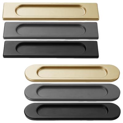 4pcs Auto Adhesive Sliding Door Handle Modern Aluminum Alloy Sliding Door Pulls for Cabinets Furniture