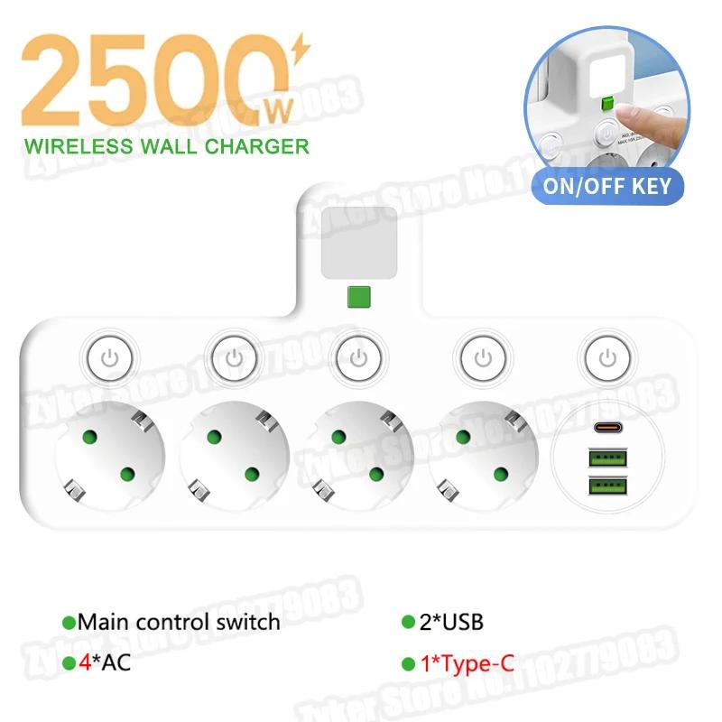 Priză EU 1/2/3/4 Ieșiri Adaptor Standard European Extensie Priză de Alimentare Convertor AC Adaptor Birou Acasă Încărcător de Perete