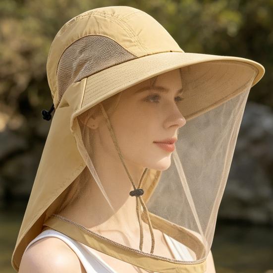 Fishing Hat Insect-Proof Bee-Proof Breathable Mesh Outdoor Anti-Mosquito Hat Shawl Design Wide Brim Summer Sun Hat