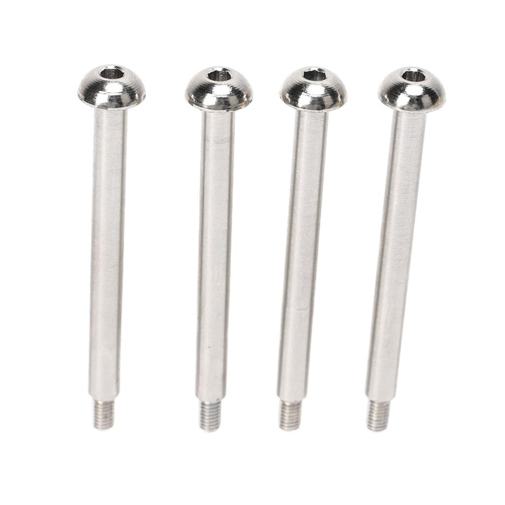 4pcs RC Rear Lower Hinge Pin Steel Aluminum Alloy RC Hinge Pin with M3 Nut for ARRMA 1 7 1 8 Series Silver