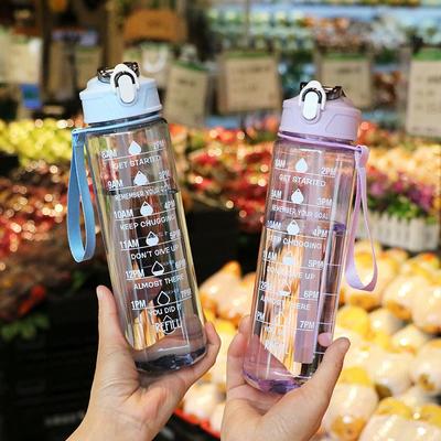 750ML Large Capacity Sports Water Bottle Leak Proof Colorful Plastic Cup Drinking Outdoor Travel Portable Gym Fitness Jugs