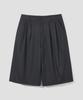 Age O.D. Double-Pleated Bermuda Slacks [Charcoal Stripe]