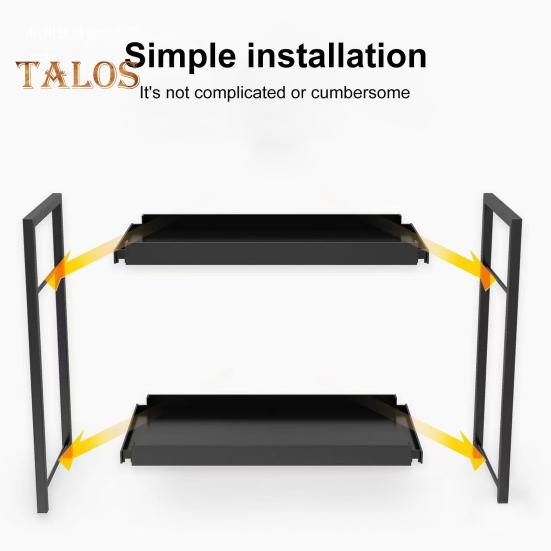 Countertop Storage Rack Double Layers Heavy Duty Metal Home Office Living Room Kitchen Bathroom Cosmetics Organizer Holder