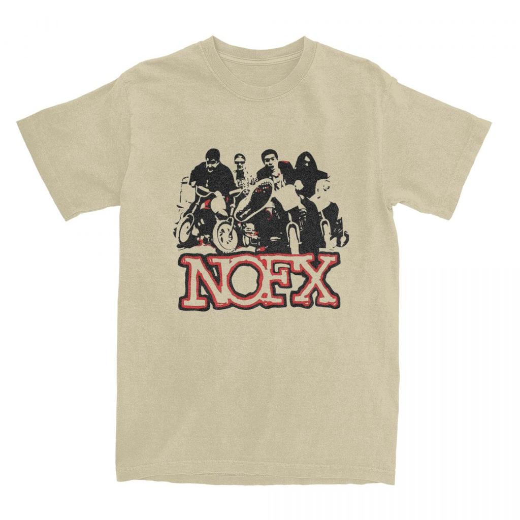 Nofx Muziek Poster T-shirt Heren Amerikaanse Punk Rock Band Vintage 100% Katoen T-shirts Zomer Ronde Hals T-shirt Grote Maten Tops