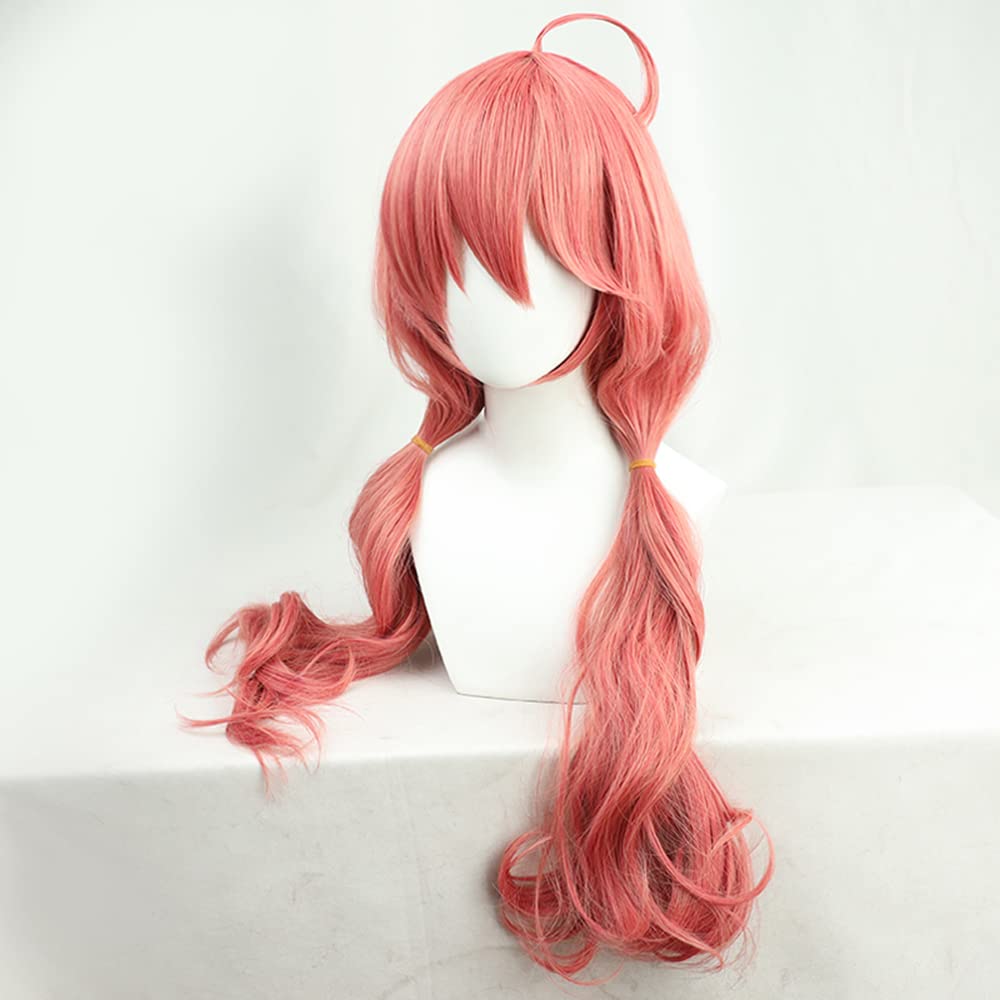 Sakura Miko Cosplay Perfect for and Includes Net and Red Heat-Resistant Wig, Costumes, Events, More, Comb, (Pigtails)