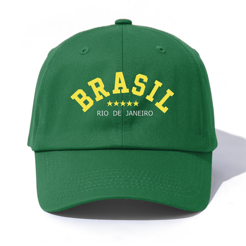 1pc BRASIL Print Baseball Cap for AdultsMinimalist Retro Style Casual Soft Adjustable Dad HatPerfect As Gift