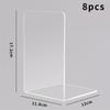 2-8pcs Transparent Acrylic Bookends L-Shaped Desktop Decorative Storage Rack Stable Support Book Stand Easy To Access for Office