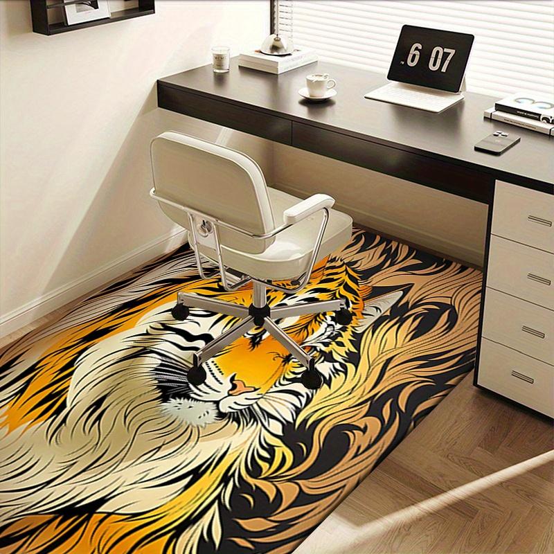1pc. Tiger Print Rug for Home Decor, Office Carpet, Chair Cover, Outdoor Mat, Gift Idea - Vibrant Animal Design Flooring Solution