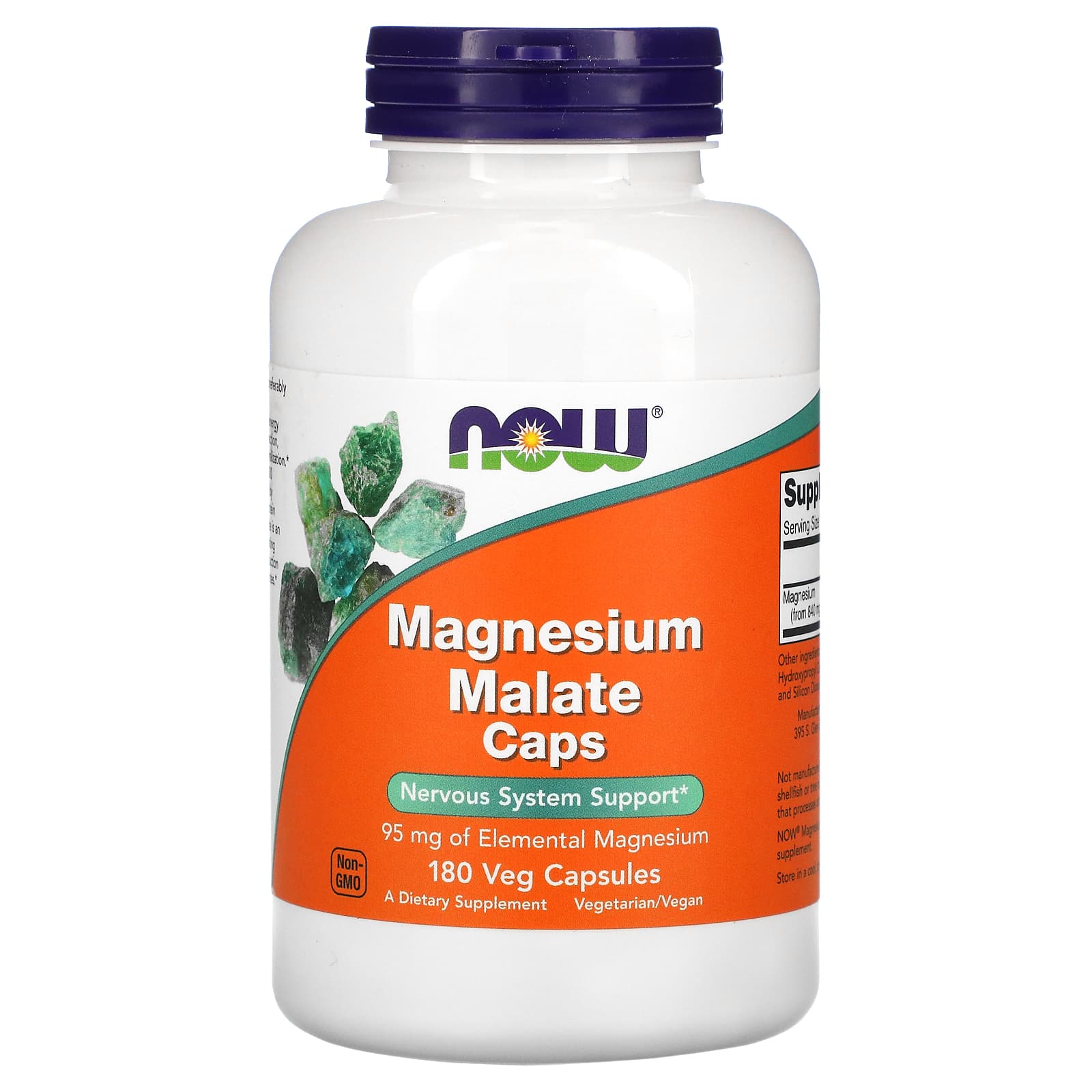 

NOW Foods, Magnesium Malate Capsules, 180 Veggie Capsules
