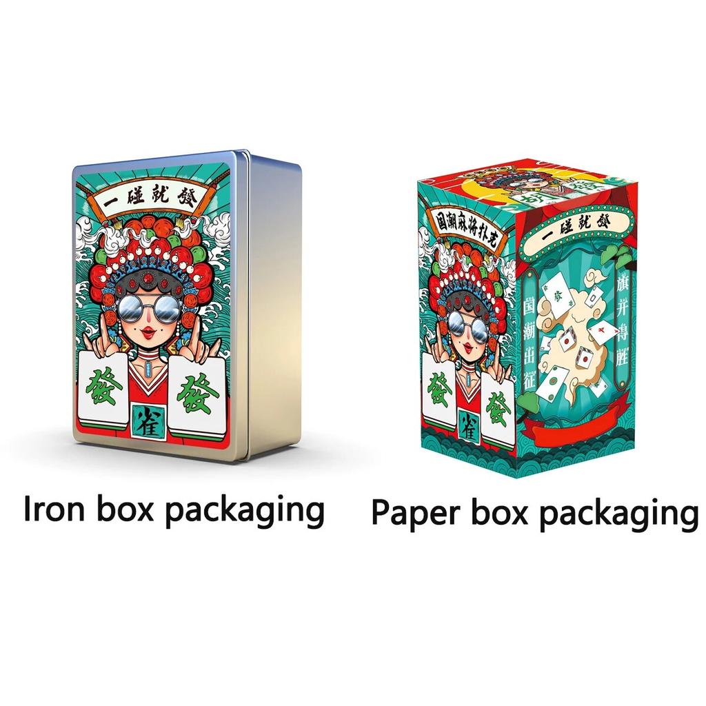 Mahjong Poker hrací karty vodotěsné přenosné cestovní papírové karty 144 karet/sada herní sada příslušenství pro rodinné setkání, párty