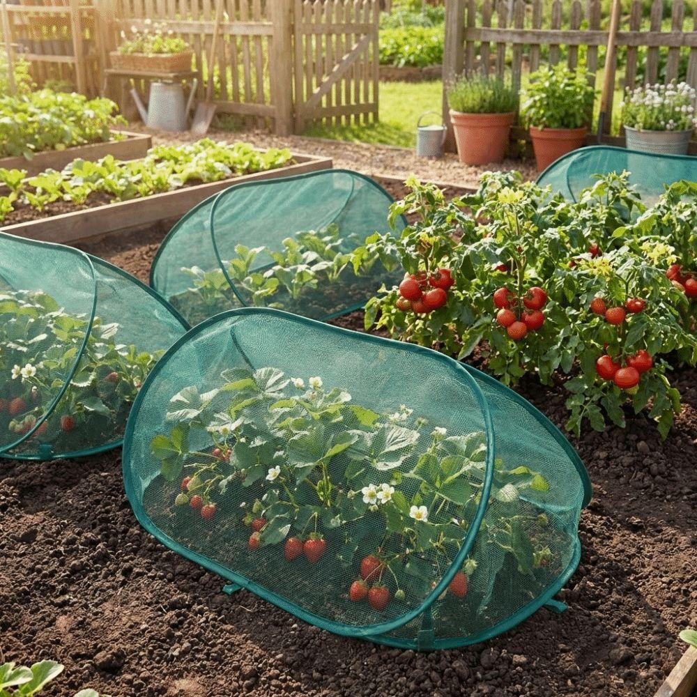 Frostschutz Garten-Reihenabdeckungen Faltbare Pflanzenschattierabdeckung Netz-Pflanzenkäfig Gemüsegarten