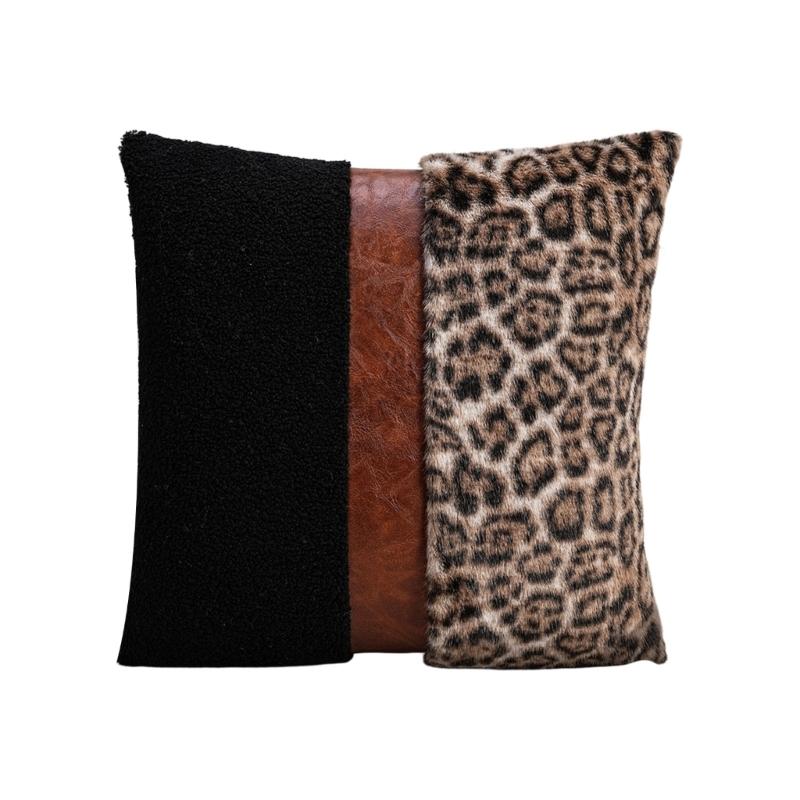 

Stylish Animal Print Accent Cushion Cover Velvets Plush Machine Washable Polyester Fabric Pillowcase Living Room Bedroom