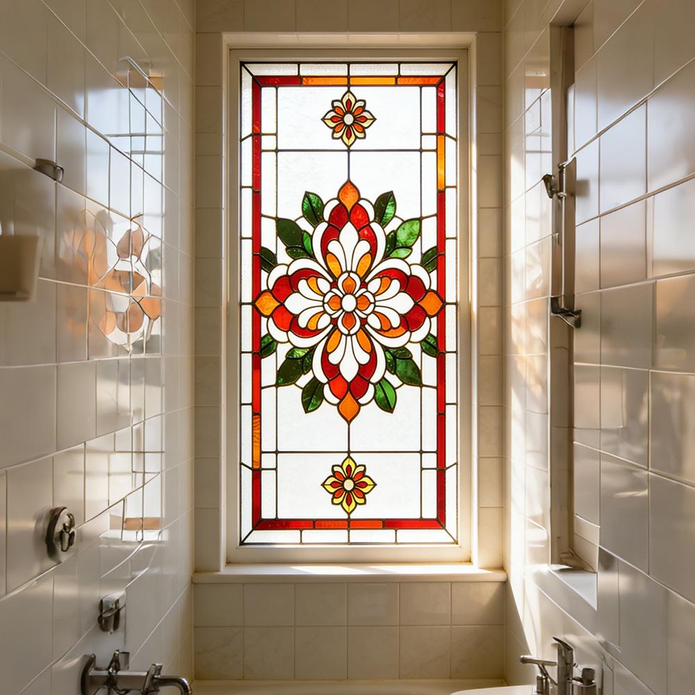Retro Pattern Painted Mandala Outdoor Balcony Glass Display Window Sticker