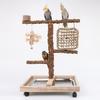 Prickly Ash Wood Parrot Stand Stand Parrot Climb Ladder Swing Trunk Grass Net Climbing Frame Bite Toy Bird Training Toy