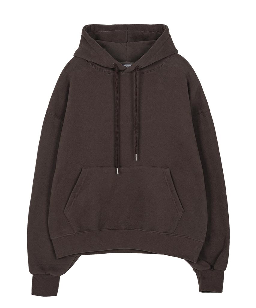 Peach Skin Balloon Over Hoodie - Chocolate Brown