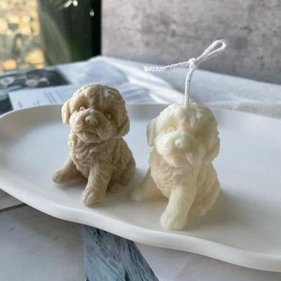 Forma na świecę głowa misia pieska uroczy kształt zwierzęcia ręcznie robiona aromaterapia gips mydło silikonowa forma DIY narzędzia do dekoracji domu