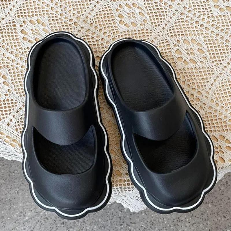 Fashion Women Summer Slippers Flower Cute Beach Mary Janes Sandals Eva Non Slip Outdoor Clouds Slides Mules Shoes Women Sandals
